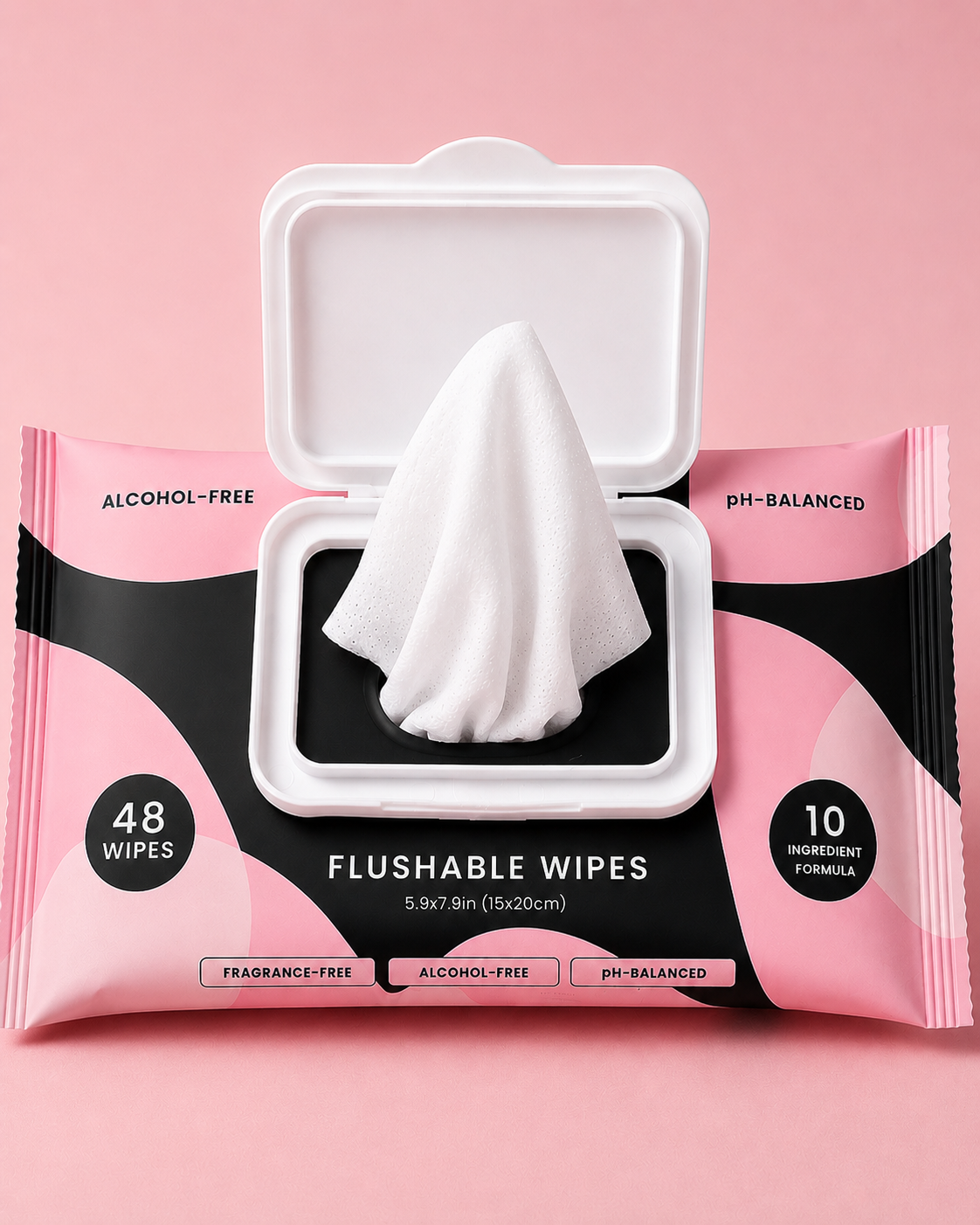 BE HER Flushable Wipes, 48 Count