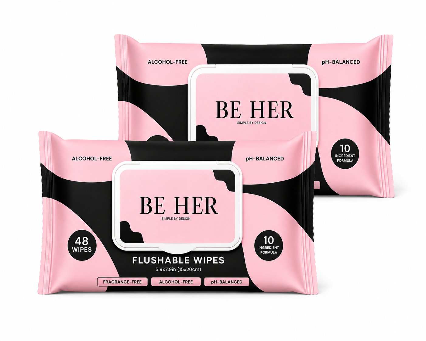 BE HER Flushable Wipes – 2 Pack