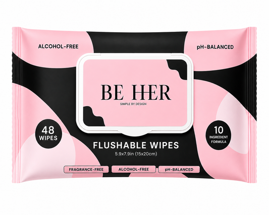 BE HER Flushable Wipes, 48 Count